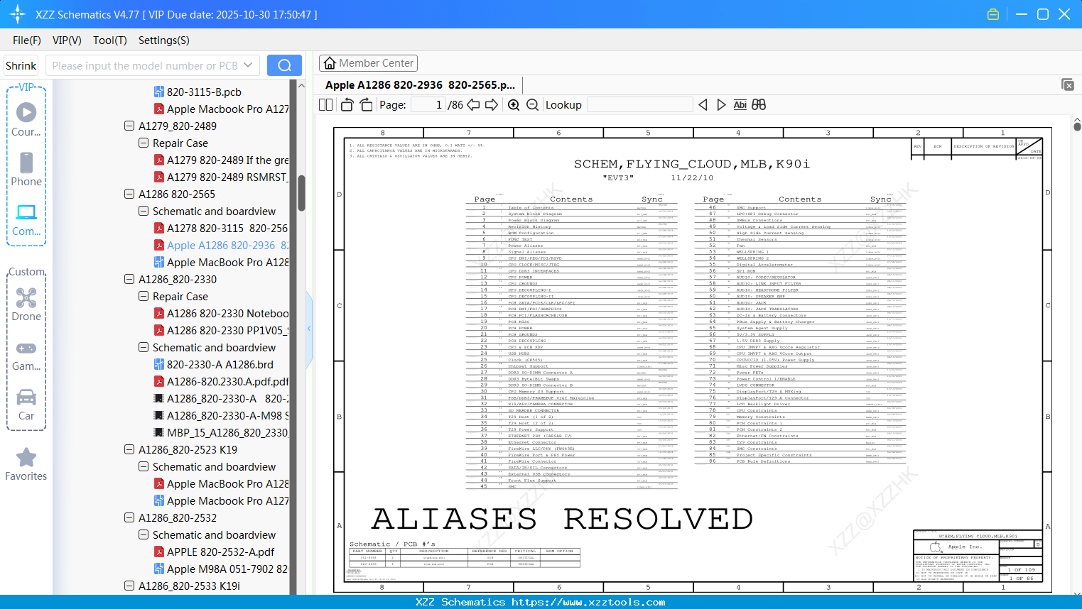Laptop Apple A1286 820-2936 820-2565